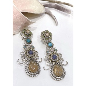 Pendientes de Gotas de Moissanita Plateados en Plata de Ley de Primera Calidad, Modernos y Elegantes, para Mujer, Colección para Fiestas y Bodas - Product Image 1