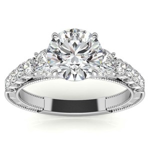Anillo de compromiso de moissanita de corte redondo para ella, anillo de boda de plata de ley 925, anillo solitario, regalo de aniversario para mujeres - Product Image 2