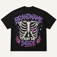 T-shirt graphique oversize tendance 100 % coton imprimé effet vieilli streetwear lourd écologique personnalisable unisexe gothique homme
