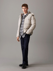 High Quality Flint Gray Hooded Down <b>Puffer</b> <b>Jacket</b> Water Repellent Nylon Detachable Drawstring Hood Elasticated Zip <b>Cheap</b> Price - Product Image 6