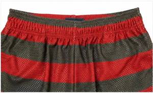 Shorts de basketball pour hommes, rouge et gris, en tissu peigné, avec logo sur le devant, taille élastique, respirant, séchage rapide, décontracté - Product Image 3