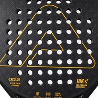 Raquette de padel Teardrop en carbone 18K, motif de cordage 18x20, polyester, absorption des chocs, professionnelle, intermédiaire