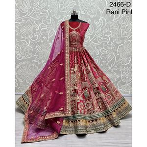 Collections de velours de vêtements de mariée indiens pour la mariée avec le travail de Zarkhan par Fabzone - Product Image 6
