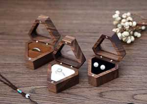 Elegant Handcrafted Modern Reusable Wooden Jewelry Box Organizer with Natural Wood Grain for Rings <b>Earrings</b> Keepsakes - Product Image 2