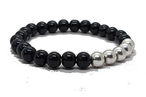 Bracelet Bouddha en tourmaline noire de haute qualité, perles en argent, bijoux fantaisie pour homme et femme, pour la méditation et l'énergie, idéal comme cadeau. - Product Image 4