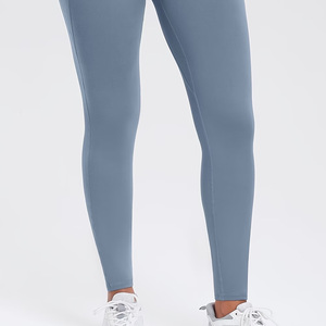 Leggings décontractés pour femmes à taille haute avec poches pointues, tissu en fibre soyeuse, matière hautement extensible, pantalon de yoga - Product Image 3