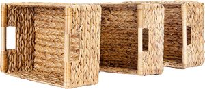 <b>Large</b> Natural Water Hyacinth Wicker Eco-Friendly Rectangle <b>Basket</b> Lid Home Laundry Clothes <b>Storage</b> Organization Customized Color - Product Image 2