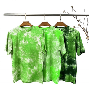 <b>Tie</b>-Dye Short Sleeve Men's T-Shirt 100% Cotton Regular Fit O-Neck Casual Jersey <b>Knitted</b> Breathable Patterned Design - Product Image 4