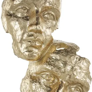 Figurine en résine plaquée or, visages humains abstraits, impression numérique, décoration artistique, objet de collection, accent d'intérieur moderne - Product Image 5