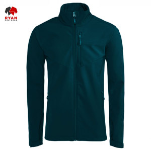 แจ็คเก็ตซอฟต์เชลล์ดีไซน์พิเศษสำหรับผู้ชายจาก Ryan Pro Gear เนื้อผ้านุ่มสบาย ปิดด้วยซิป พร้อมโลโก้แบบกำหนดเอง ลายเรียบ - Product Image 6