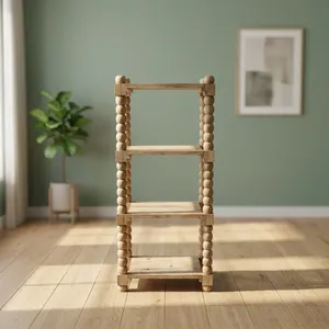<b>Modern</b> Wooden Three-Tier <b>Shelf</b> Scandinavian Style Open Storage for Living Room Home Furniture - Product Image 5