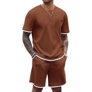 Conjunto Casual para Hombre, Fabricante, 2 Piezas, Camiseta de Algodón, Pantalones Cortos Cargo, Verano, OEM, ODM, Suministro al por Mayor - Product Image 3