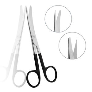 กรรไกรตัดมายองเนสสแตนเลสโค้งคุณภาพดีที่สุด ขนาด 14-17 ซม. พร้อมด้ามจับพลาสติก สำหรับการผ่าตัดทั่วไป - Product Image 6