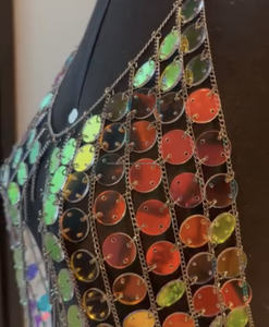 Lingerie à pompon scintillante faite à la main avec chaîne de corps pour les célébrations de plage - Product Image 4