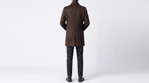 Manteau long moderne pour homme, coupe ajustée, boutonnage frontal, style décontracté chic, vêtement d'extérieur d'hiver, logo personnalisé, vêtements de mode pour le quotidien - Product Image 6