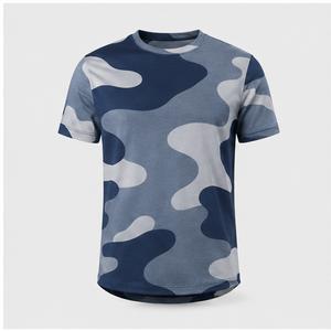 เสื้อยืดคอกลมแขนสั้นลายพรางสีน้ำเงินชายฝั่งแบบออร์แกนิกสำหรับผู้ชาย รุ่น MTS-CAMO-0005 - Product Image 1