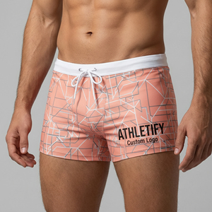 กางเกงว่ายน้ำผู้ชาย ATHLETIFY แบบกำหนดเอง แห้งเร็ว ระบายอากาศได้ดี เป็นมิตรกับสิ่งแวดล้อม UPF50+ โลโก้ส่วนตัว พิมพ์ลายตามสั่ง สวมใส่สบายสำหรับชายหาด - Product Image 1