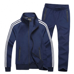 Men's Blue <b>Tracksuit</b> Set Full Sleeve Zipper Sweatshirt Side Pockets Sporty Casual Wear Hooded Solid Color Winter Style 100% - Product Image 3