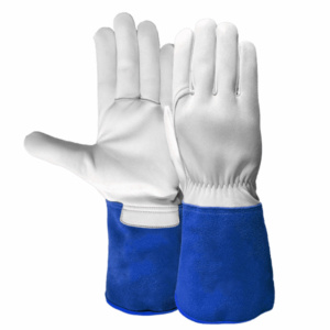 Gants de soudage TIG en cuir de chèvre et de vache, résistants aux étincelles et à la chaleur, protection individuelle robuste pour les mains - Product Image 6