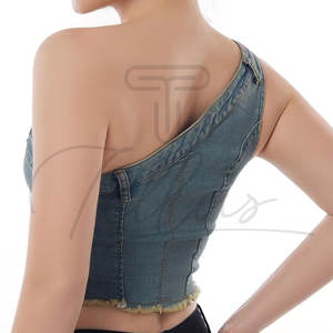 เสื้อครอปเดนิมทรงทูปท็อปขายดีประจำปี 2025 ราคาสมเหตุสมผล รับออกแบบโลโก้ตามสั่ง เสื้อผู้หญิงระบายอากาศได้ดี ราคาถูก - Product Image 4