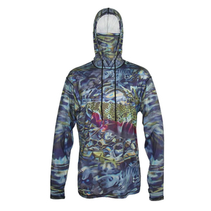 Wholesale Custom Fishing Long Sleeve <b>Hoodies</b> <b>Lightweight</b> Quick Dry Fishing Wear UPF 50+ <b>Hoodies</b> For Adults - Product Image 4