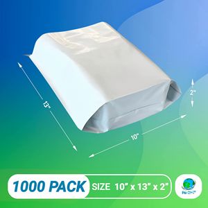 Confezione da 1000 Buste in Polietilene Bianche con Soffietto 10 x 13 x 2 Pollici, Spessore 2,4 Mil, Sacchetti per Spedizione Abbigliamento - Product Image 2