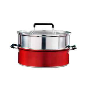 Marmite antiadhésive avec couvercle en verre, double compartiment, pour shabu-shabu, en acier inoxydable, compatible induction et gaz - Product Image 5