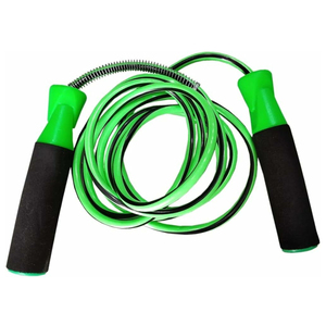 Corde à sauter réglable en fil d'acier recouvert de PVC avec poignées lestées pour entraînement fitness, vente en gros OEM, personnalisable - Product Image 4