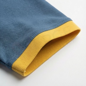 Polo à manches courtes pour homme, bleu, jaune et blanc, design tricoté décontracté, coupe classique - Product Image 6