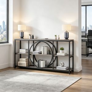 Consolle Regolabile in Stile Industriale, Tavolo Consolle Lungo Moderno di Lusso per Ingresso, Magazzino, Casa, Soggiorno, Appartamento - Product Image 1