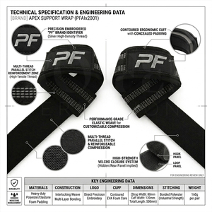 Ideal para compresión y levantamiento de pesas, vendas elásticas de soporte fuerte para gimnasio, entrenamiento de fuerza, levantamiento de potencia, correas de fitness. - Product Image 2