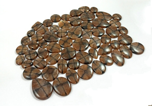 Cabochons de Chiastolite Naturelle de Qualité Supérieure, Formes Mixtes, Cristal Poli, Pierre Précieuse Marron pour la Fabrication de Pendentifs et Bijoux en Argent - Product Image 2