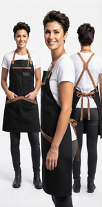 Tabliers de Barbier Professionnels Personnalisés en Polyester Imperméable avec Sangles en Cuir pour Salon de Coiffure - Product Image 5