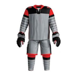 Uniforme de hockey sobre hielo de equipo personalizado de alta calidad Nuevo diseño con nombre OEM Material de poliéster Impresión por sublimación Uniforme de hockey sobre hielo - Product Image 1
