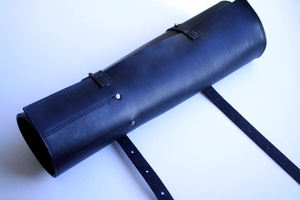 Bolsa de Cuchillos de Chef Profesional Ligera, de Cuero Genuino Premium Vintage Color Bronceado, con Bolsillos, Modelo LKR-0239 - Product Image 3