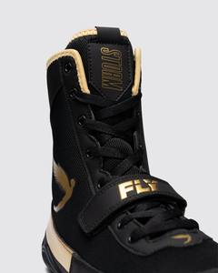 Zapatos de boxeo personalizados 100% de cuero vacuno genuino de primera calidad, color negro y dorado, ligeros, para boxeo. - Product Image 3