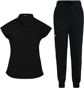 <b>Scrubs</b> <b>Set</b> for Women Nurse Uniform Jogger Suit Stretch Top & Pants With Multi Pocket - Product Image 1
