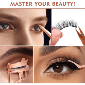 New Beauty 4-Piece Stainless Steel Eyelash Tools Kit Lash Applicator <b>Curler</b> <b>Eyebrow</b> Scissors Reusable Eco-Friendly Made Hasni - Product Image 1