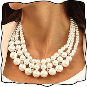 Collares de Novia, Gargantilla de Perlas, Aretes Colgantes, Conjunto de Joyería para Mujer - Product Image 1