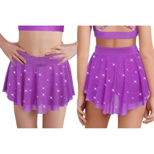 Jupe de danse de salon pour filles de 6 à 16 ans, pour compétition, entraînements de gymnastique, cheerleading, spectacle de danse, tenue de pratique - Product Image 2