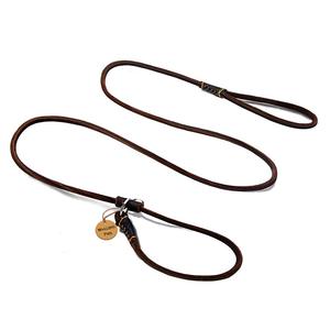 Luxury Soft Genuine Leather <b>Dog</b> <b>Leash</b> Heavy Duty Braided Pet Lead Padded Handle Adjustable Solid Brass Hook Lace Fashion Simple - Product Image 4