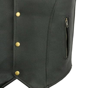 Gilet de moto en cuir véritable haut de gamme, imperméable, coupe-vent, respirant, style vintage, conçu pour la conduite quotidienne, durable - Product Image 5