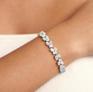 Oval Cut Ethiopian <b>Fire</b> Opal Stone Sterling Silver Gold Plated Luxury Charm Bracelet for Women Elegant Gemstone Jewelry Gift - Product Image 3