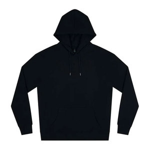 Unisex Black Hooded Sweatshirt 100% Cotton Fleece Oversize Loose Fit Casual <b>Pullover</b> with Front Pocket Solid Winter Wear - Product Image 6