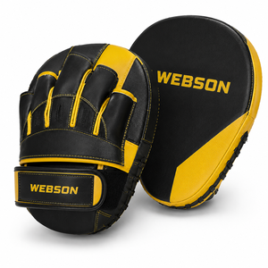 Webson Boxing <b>Focus</b> Mitts Black Blue Leather Velcro Closure Training Gear for Adults Martial Arts Sparring cheap price - Product Image 6