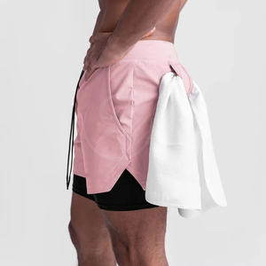 Shorts de course pour hommes, grande taille, en maille respirante, séchage rapide, qualité supérieure, personnalisables, vente en gros, OEM, pour la gym et le fitness. - Product Image 4