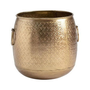 Jardinière en laiton finition patine verte pour jardin, patio, balcon, forme ronde décorative, jardinière artisanale - Product Image 2