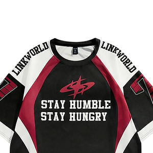 T-shirt court personnalisé pour homme, coupe ample, 100 % coton épais, épaules tombantes, style hip-hop, grande taille, jersey - Product Image 4