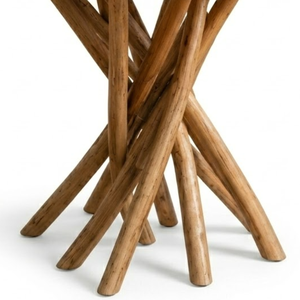 ARTERRA Luxury Artisan Teak Branch <b>Side</b> <b>Table</b> <b>Round</b> Wood Top Rustic Accent Furniture for Hotel Villa Projects - Product Image 3