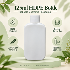 ขวดพลาสติก HDPE พรีเมียม ขนาด 125 มล. พร้อมฝาเกลียว |   บรรจุภัณฑ์เครื่องสำอางสำหรับโลชั่น แชมพู ผลิตภัณฑ์ดูแลผิว แบรนด์ผลิตภัณฑ์ดูแลส่วนบุคคล - Product Image 5